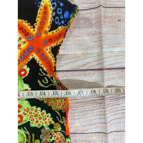 Jams World Women's Starfish Multi Color Sleeveless Sun Dress - Small - Picture 8 of 12